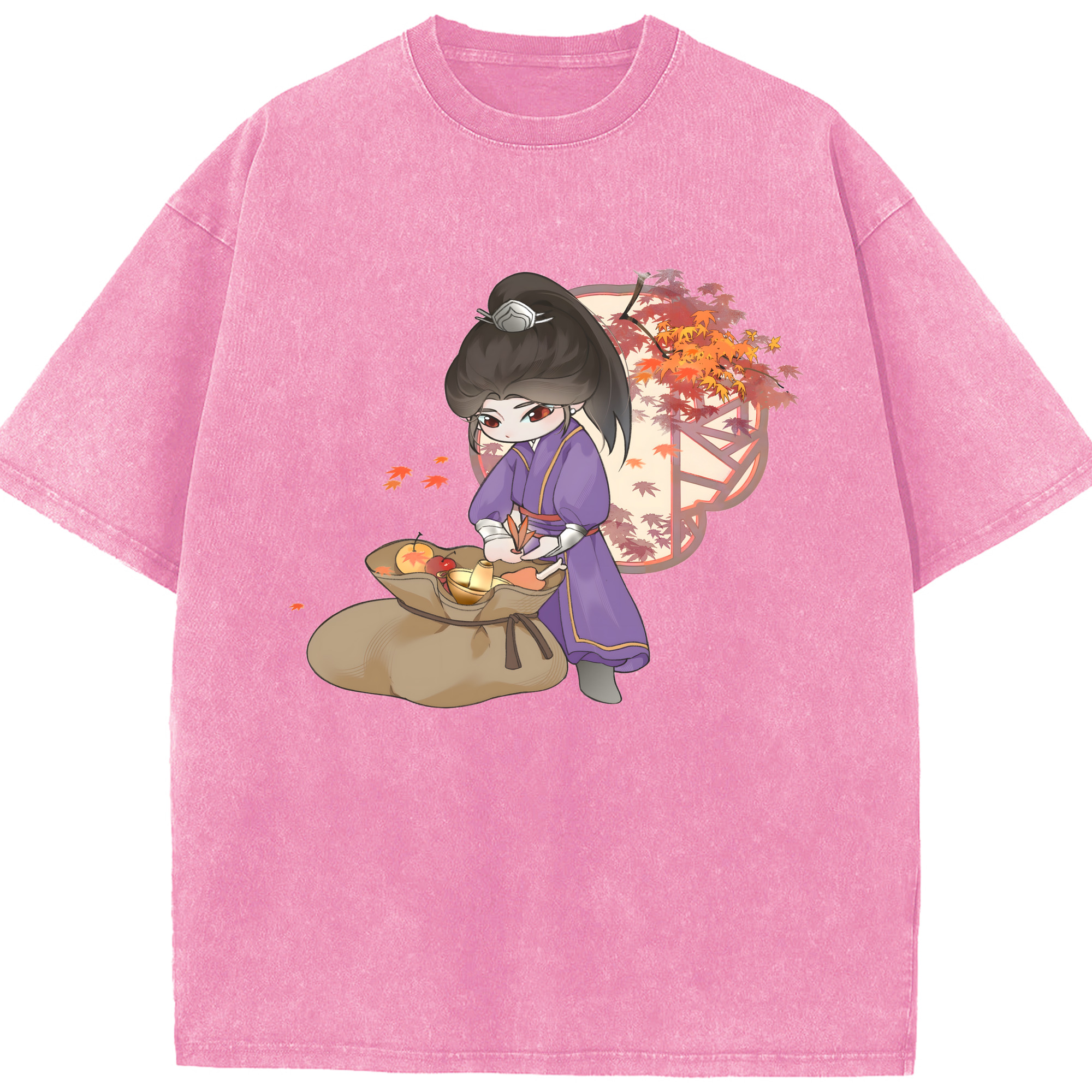（画像用） Ne Zha 2 ナタ 魔童の大暴れ 綿100% ヴィンテージ風 半袖Tシャツ（フロントプリント）
